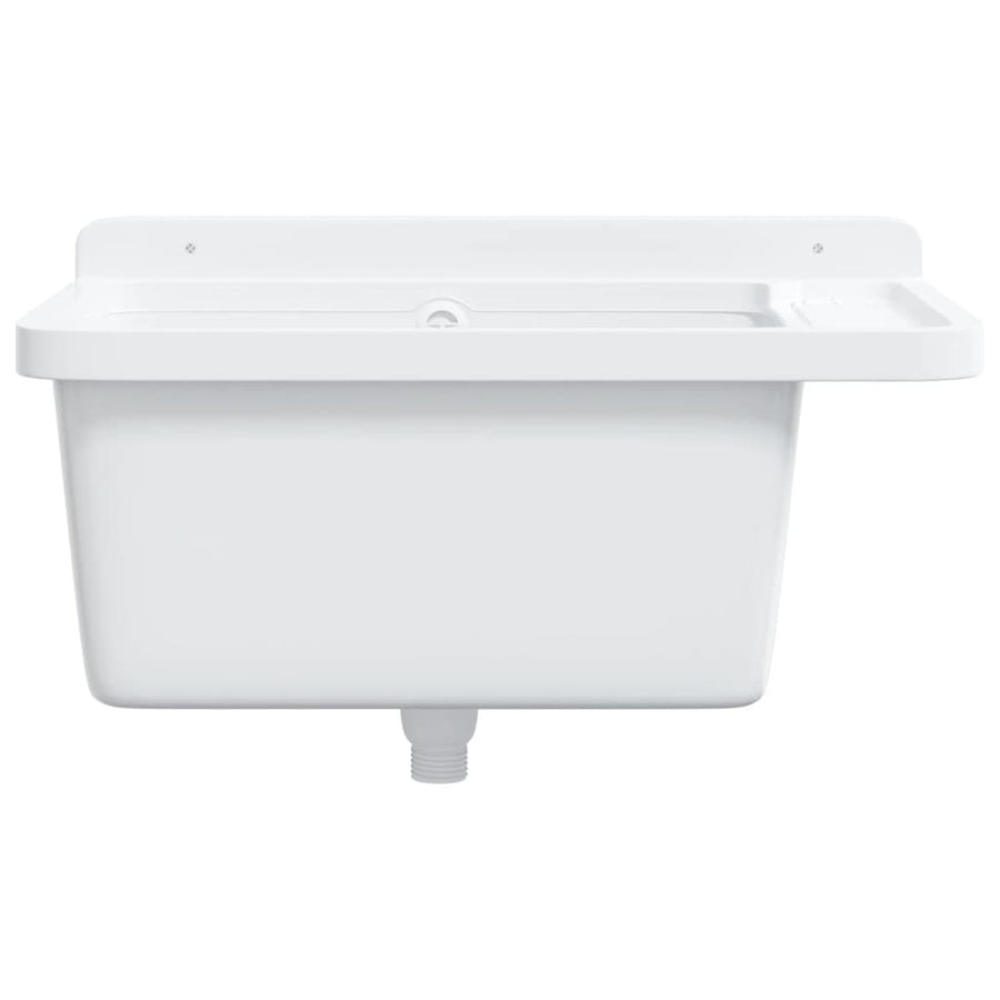 Gootsteen wandgemonteerd 60x40x28 cm hars wit