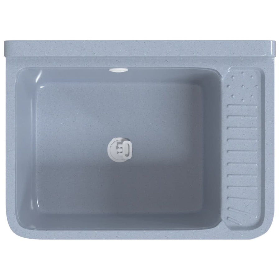 Wasbak wandgemonteerd 50x35x24 cm hars grijs