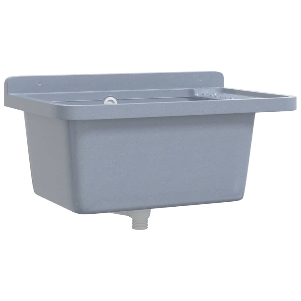 Wasbak Wandgemonteerd Hars 60 x 40 x 28 cm Grijs