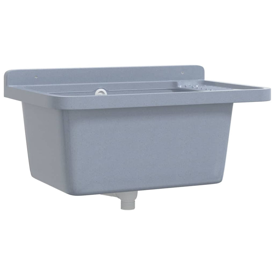 Wasbak Wandgemonteerd Hars 60 x 40 x 28 cm Grijs