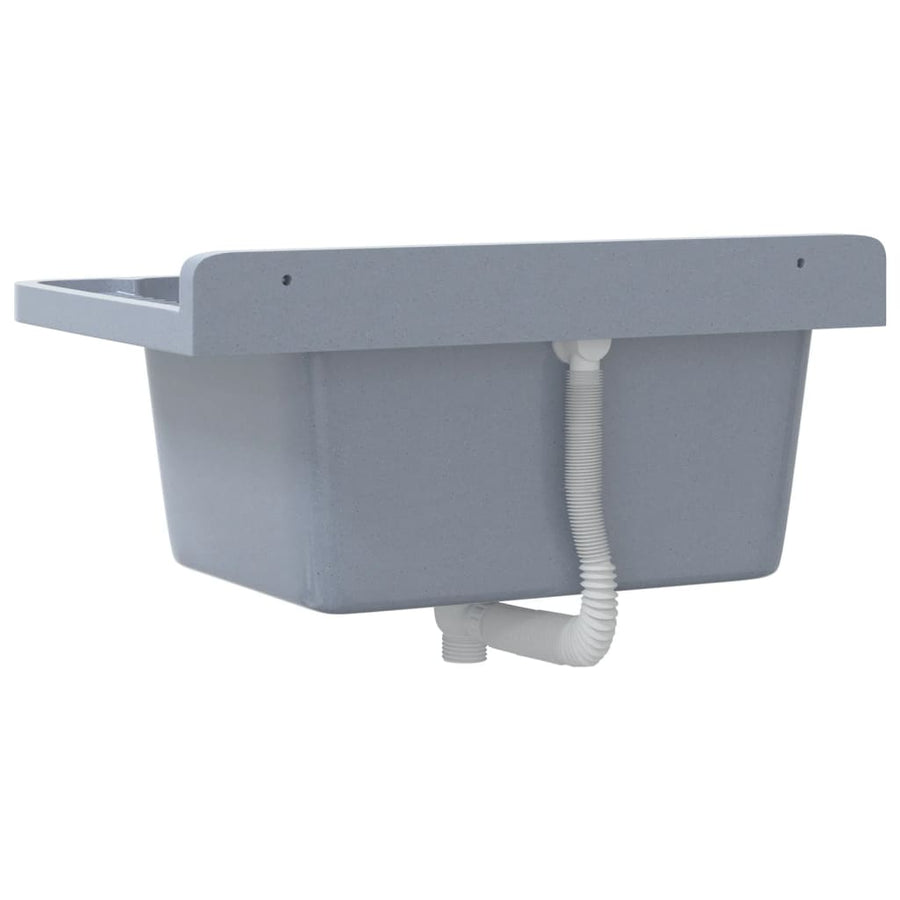 Wasbak Wandgemonteerd Hars 60 x 40 x 28 cm Grijs