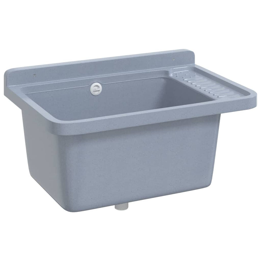 Wasbak Wandgemonteerd Hars 60 x 40 x 28 cm Grijs