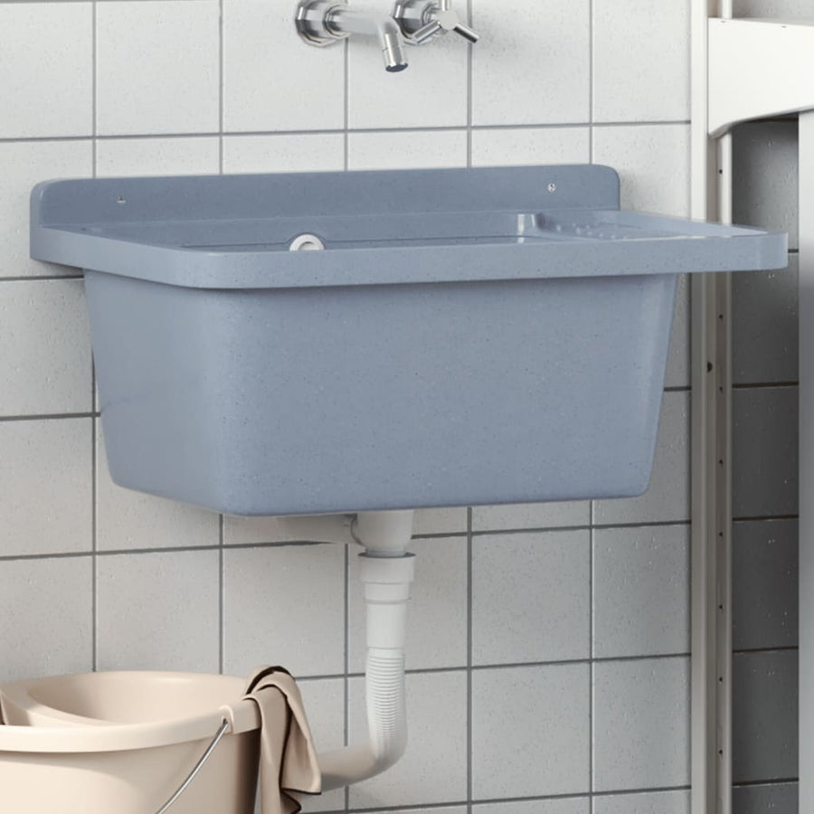 Wasbak Wandgemonteerd Hars 60 x 40 x 28 cm Grijs