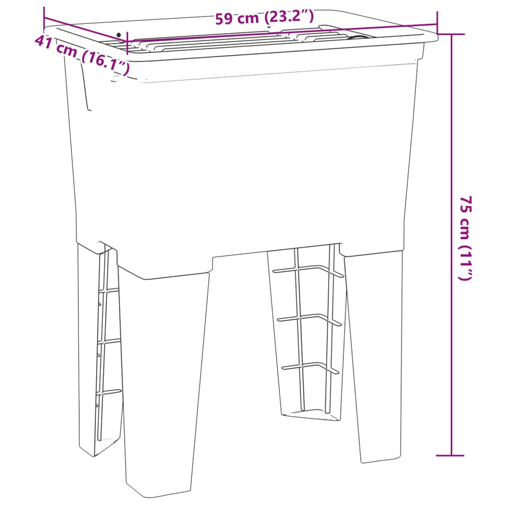 Waskuip 59x41x75 cm hars wit