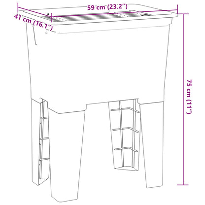 Waskuip 59x41x75 cm hars wit