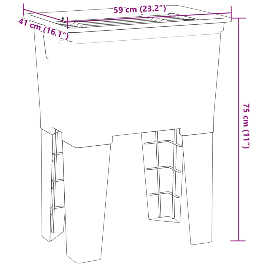 Waskuip 59x41x75 cm hars wit