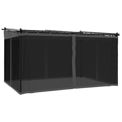 Prieel met zijwanden van gaas 4x3 m staal antracietkleurig