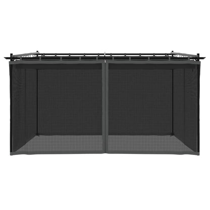 Prieel met zijwanden van gaas 4x3 m staal antracietkleurig