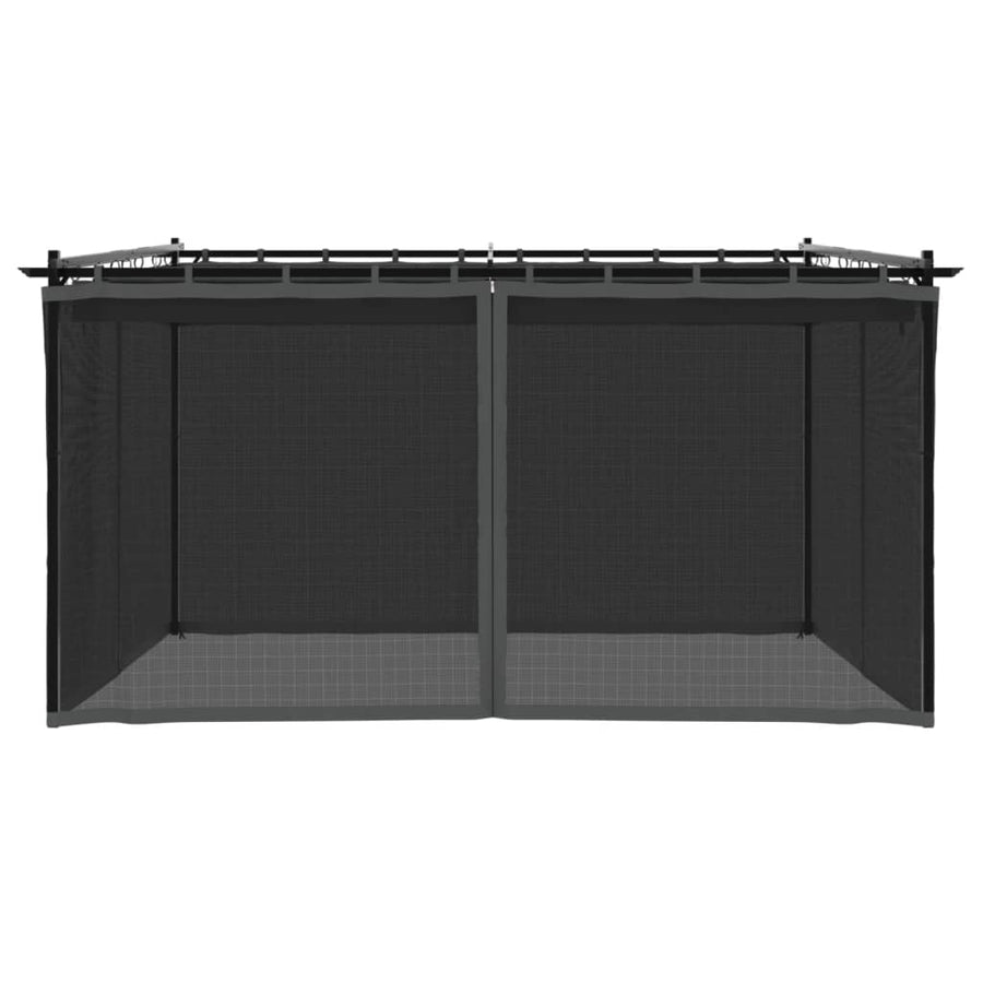 Prieel met zijwanden van gaas 4x3 m staal antracietkleurig