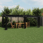 Prieel 6x3 m staal antraciet met gaaswanden