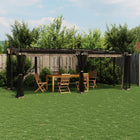 Gazebo with mesh side panels 6x3 m steel taupe