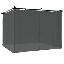Prieel Met Gordijnen Staal Kleurig 3 x 3 m