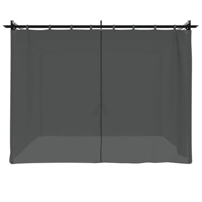 Prieel Met Gordijnen Staal Kleurig 3 x 3 m