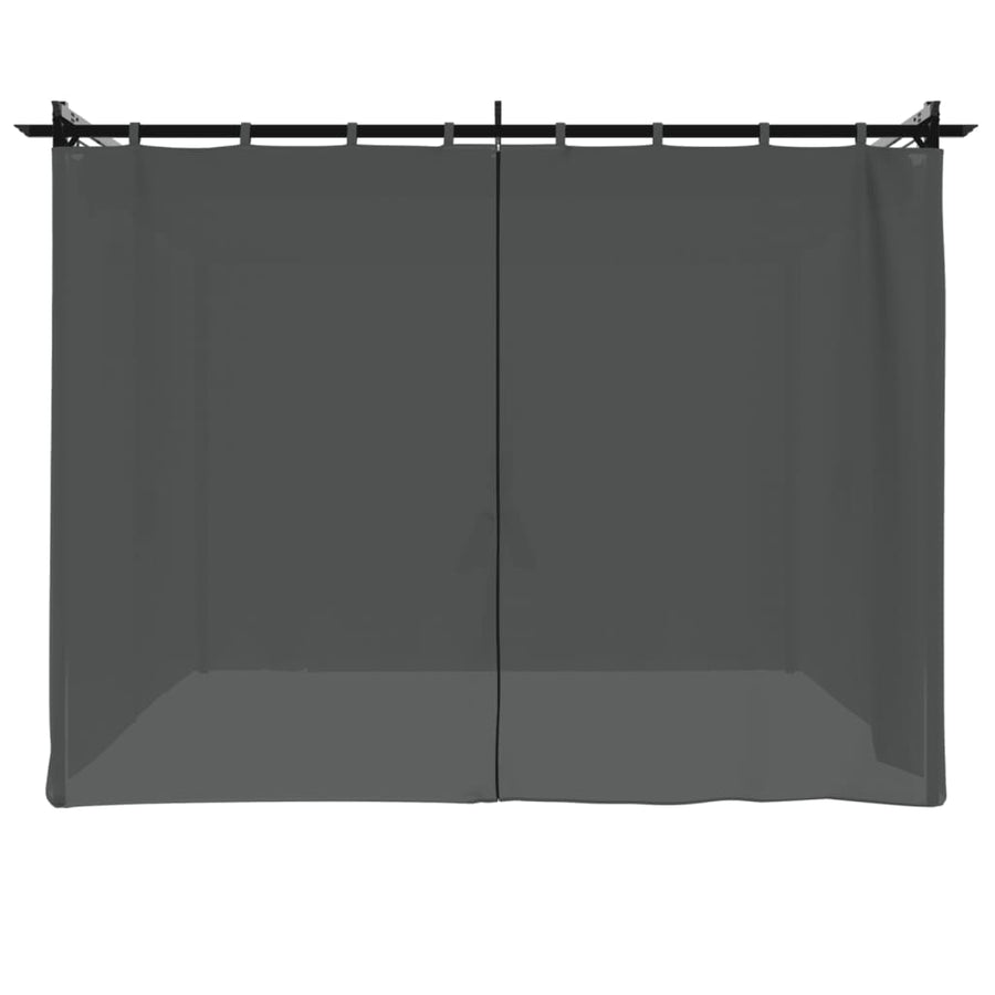 Prieel Met Gordijnen Staal Kleurig 3 x 3 m