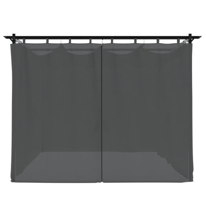 Prieel Met Gordijnen Staal Kleurig 3 x 3 m