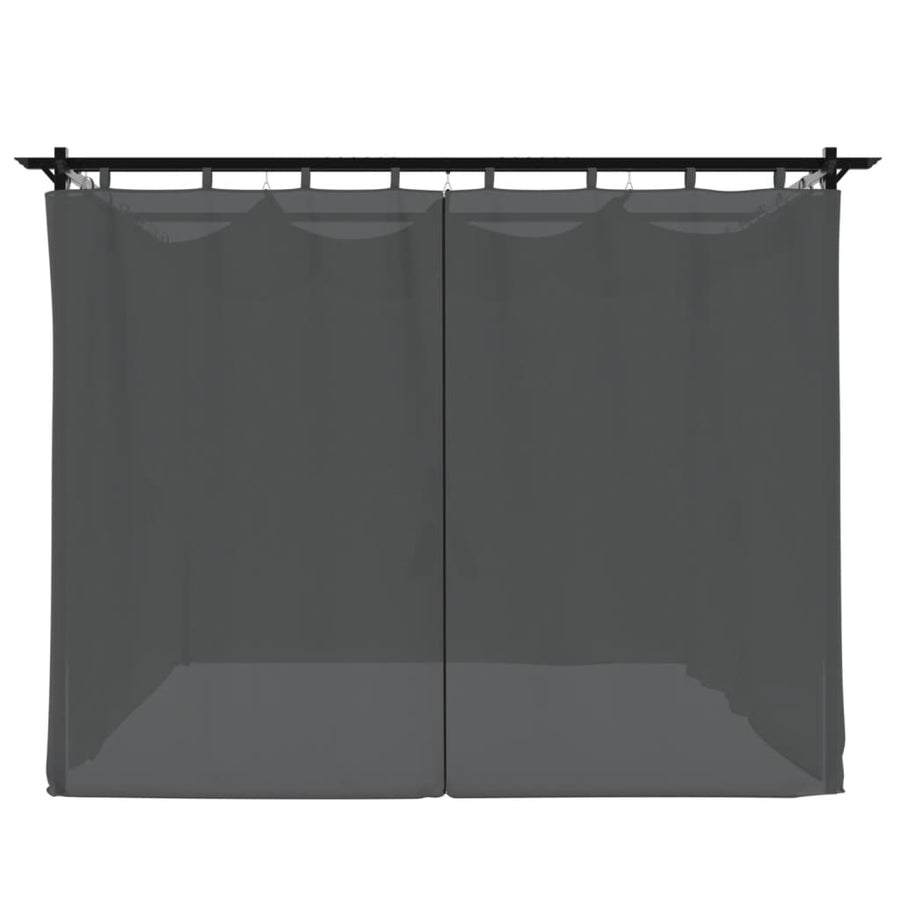 Prieel Met Gordijnen Staal Kleurig 3 x 3 m
