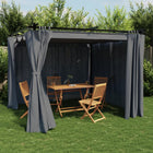 Gazebo With Curtains Steel Color 3 x 3 m