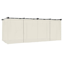 Prieel met gordijnen 6x3 m staal crèmekleurig