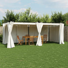 Pergola with curtains 6x3 m steel cream-colored