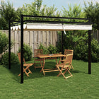 Retractable roof pergola 3x3 m aluminium cream