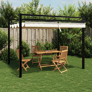 Prieel 3x3 m aluminium crèmekleurig
