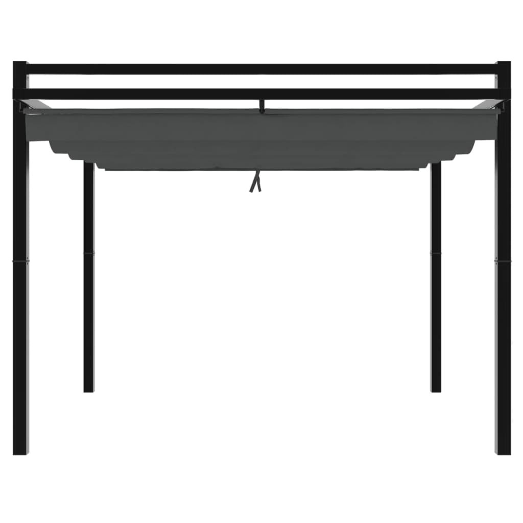 Prieel met uittrekbaar dak 3x3 m aluminium antracietkleurig