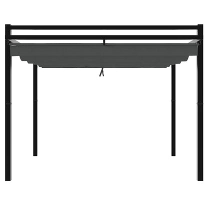 Prieel met uittrekbaar dak 3x3 m aluminium antracietkleurig