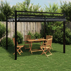 Gazebo with retractable roof 3x3 m aluminum anthracite
