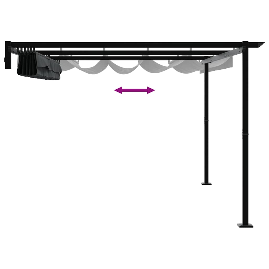 Paviljoen 400 x 300 x 200 cm Antraciet Polyester