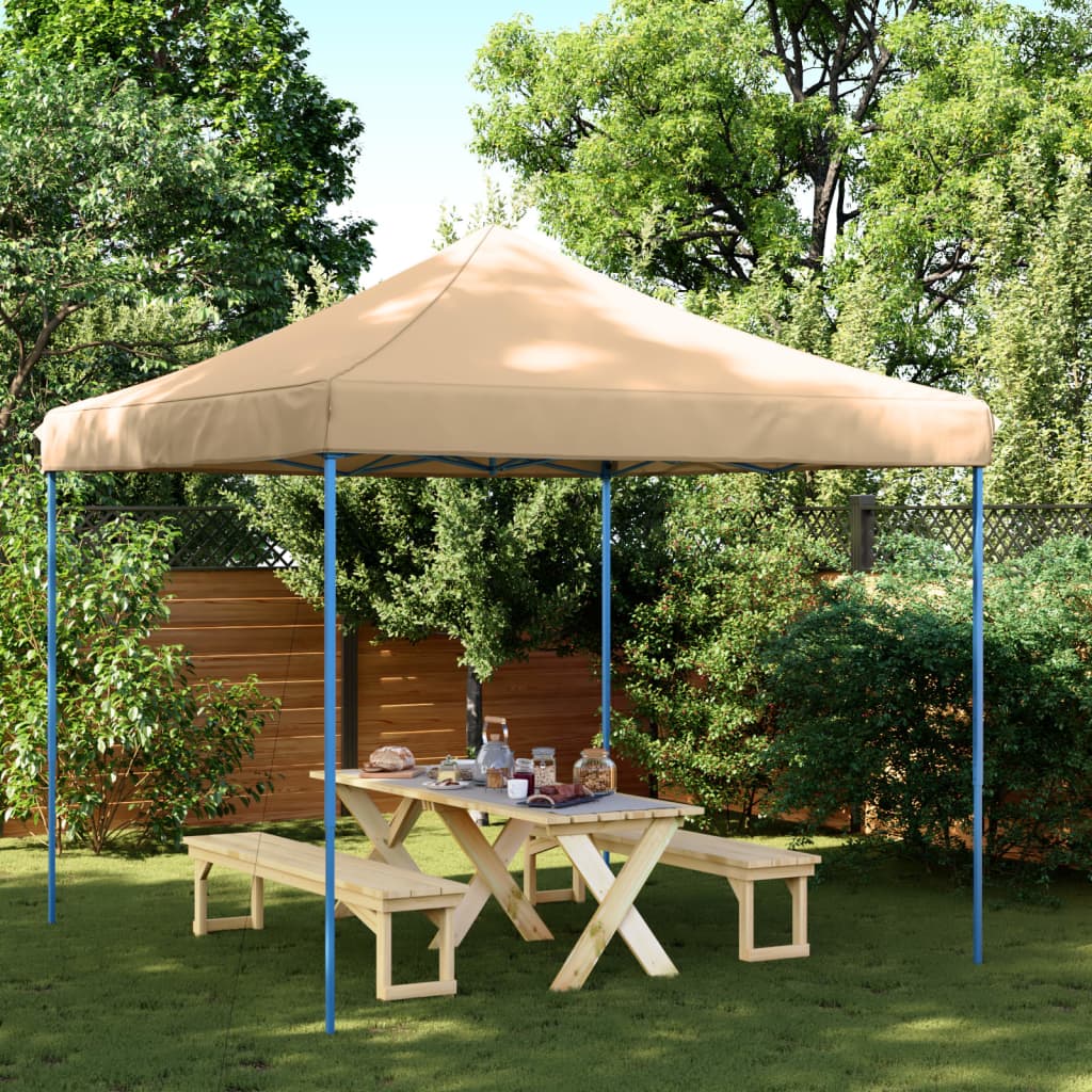 Partytent inklapbaar pop-up 292x292x315 cm beige