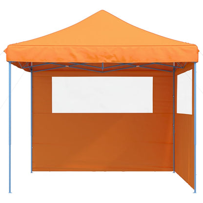 Partytent inklapbaar pop-up met 2 zijwanden oranje