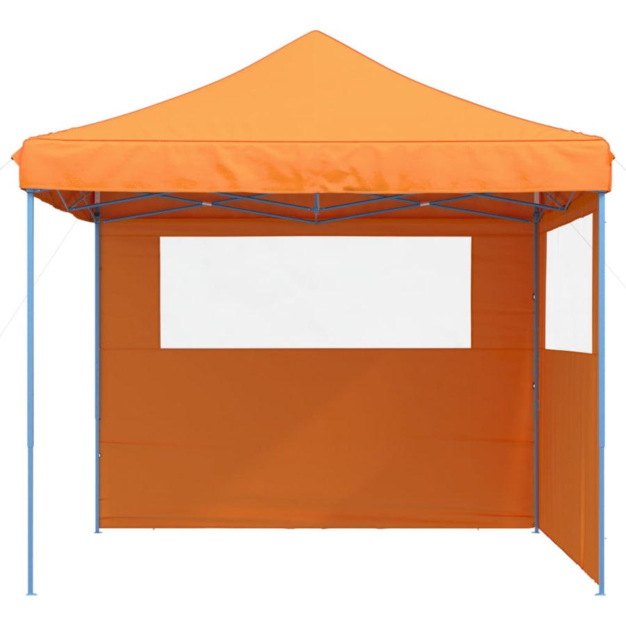 Partytent inklapbaar pop-up met 2 zijwanden oranje