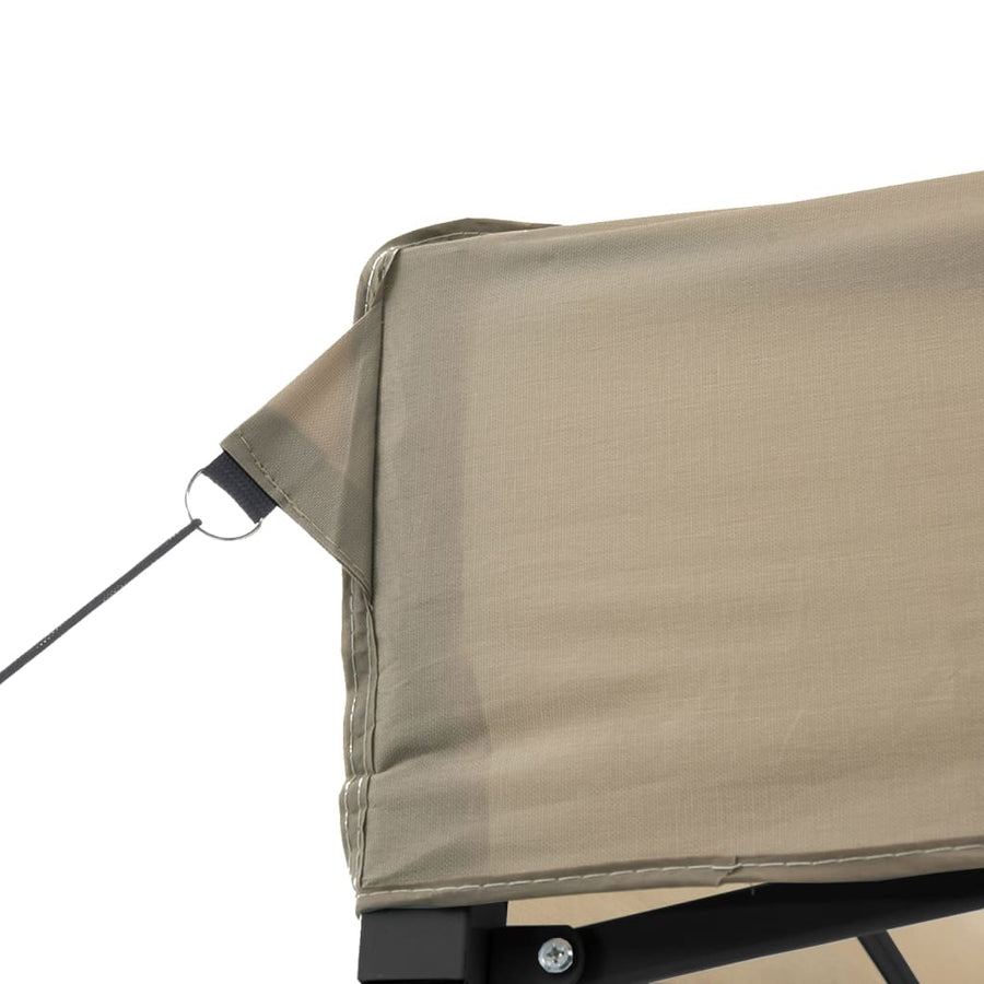 Partytent Inklapbaar Pop-Up Taupe taupe (black frame) met 2 zijwanden