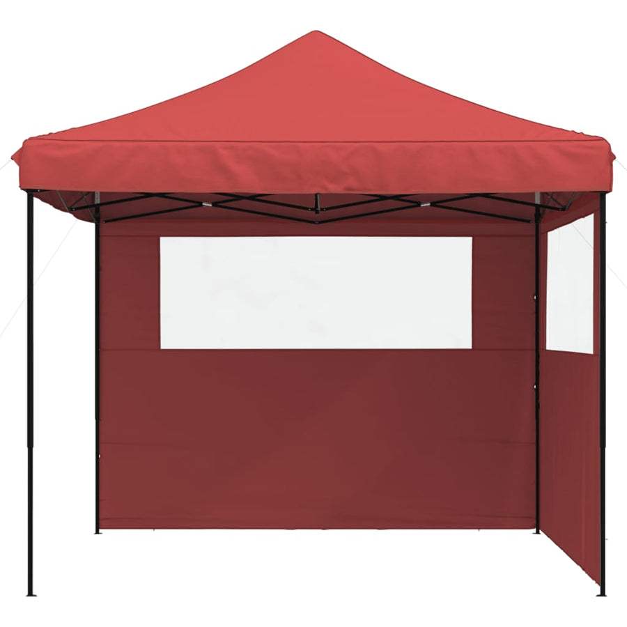 Partytent inklapbaar pop-up met 2 zijwanden bordeauxrood