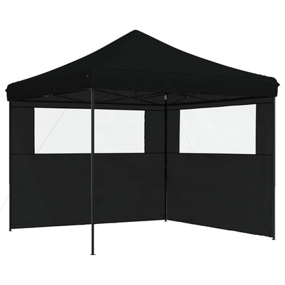 Partytent inklapbaar pop-up met 2 zijwanden zwart