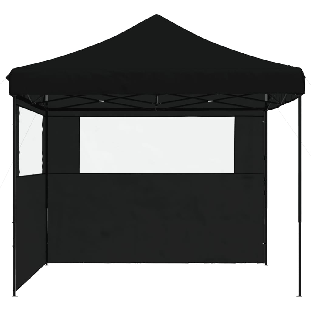 Partytent inklapbaar pop-up met 2 zijwanden zwart
