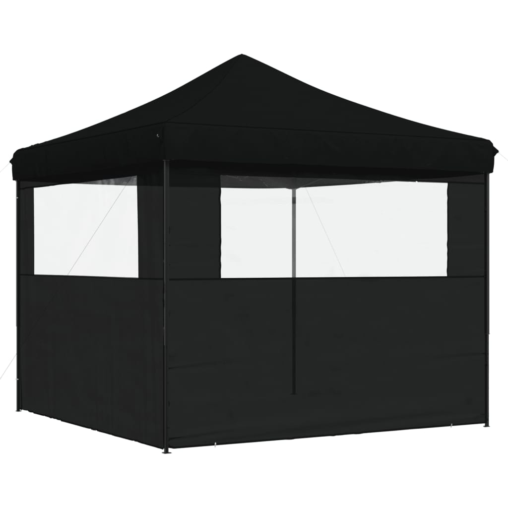 Partytent inklapbaar pop-up met 2 zijwanden zwart