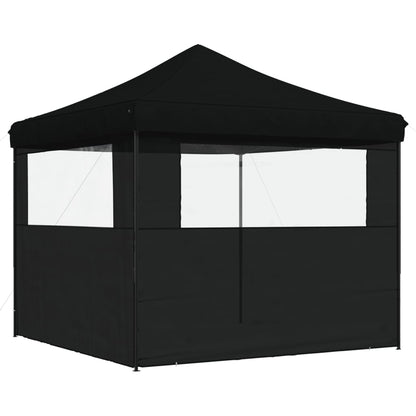 Partytent inklapbaar pop-up met 2 zijwanden zwart