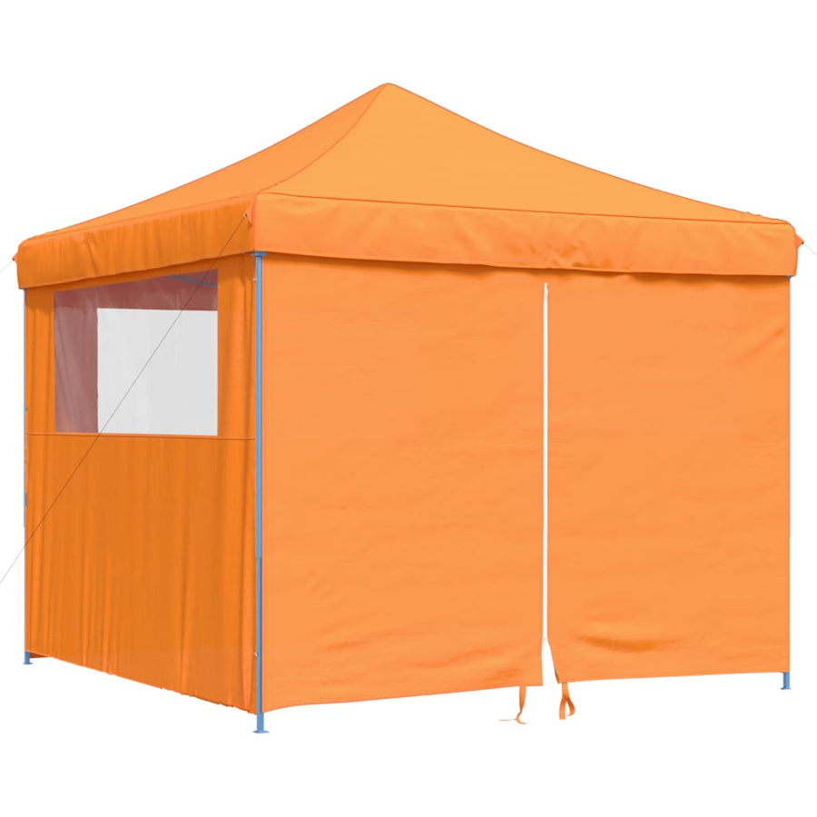 Partytent inklapbaar pop-up met 4 zijwanden oranje