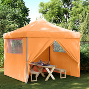 Partytent 3x3 m pop-up oranje met 4 zijwanden