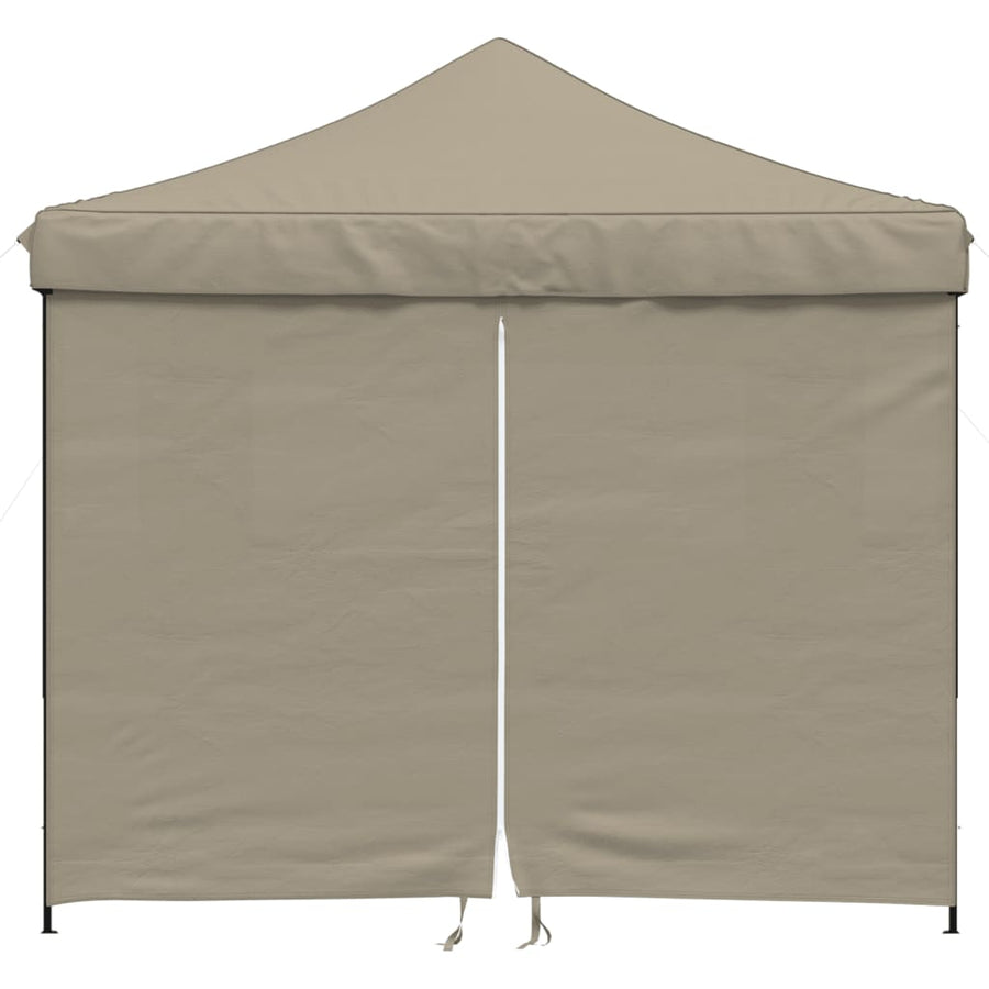 Partytent Inklapbaar Pop-Up Taupe taupe (black frame) met 4 zijwanden