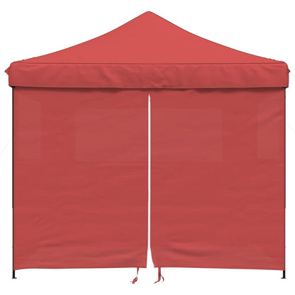 Partytent inklapbaar pop-up met 4 zijwanden bordeauxrood