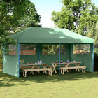 Pop-up folding gazebo with 3 side panels green