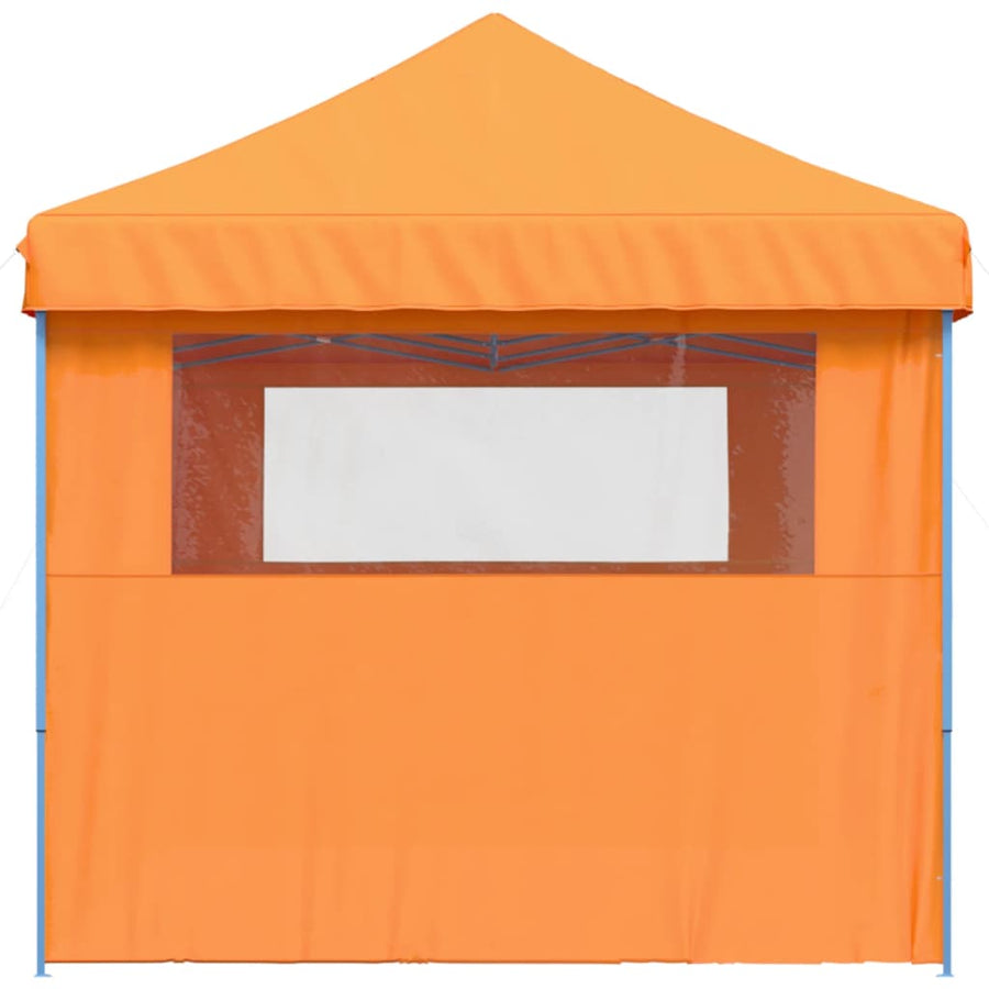 Partytent inklapbaar pop-up met 3 zijwanden oranje