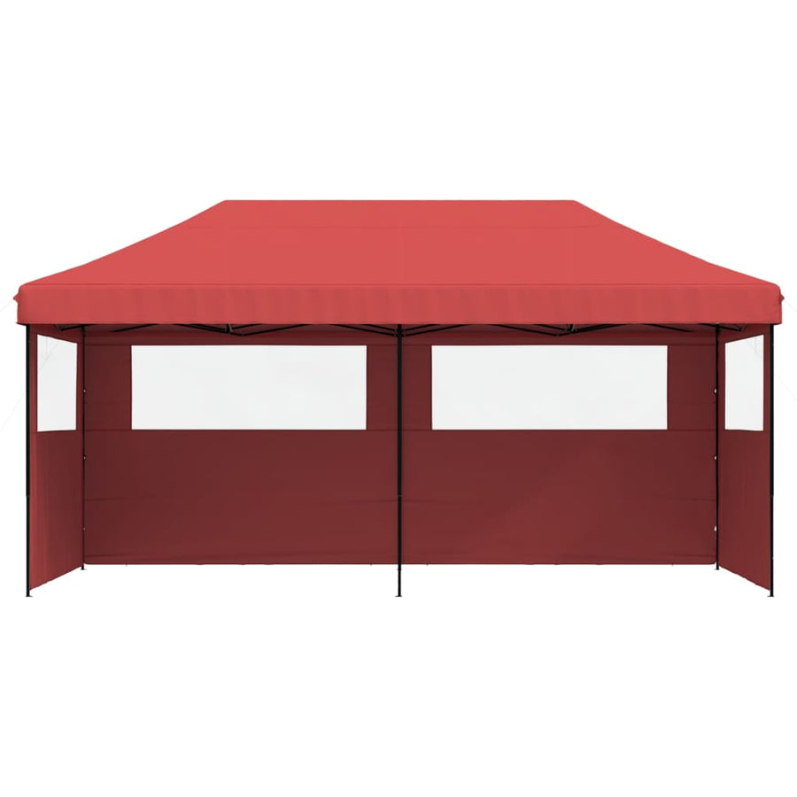 Partytent inklapbaar pop-up met 3 zijwanden bordeauxrood