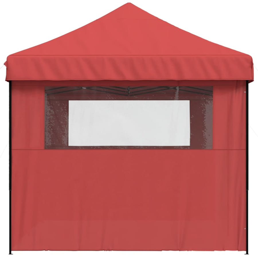 Partytent inklapbaar pop-up met 3 zijwanden bordeauxrood