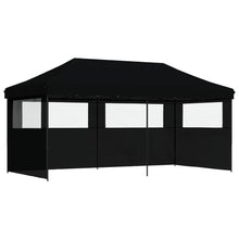 Partytent inklapbaar pop-up met 3 zijwanden zwart