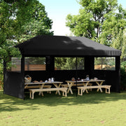 Pop-up gazebo with 3 side walls black