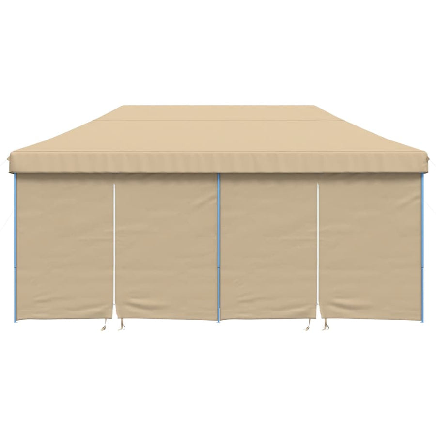 Partytent inklapbaar pop-up met 4 zijwanden beige
