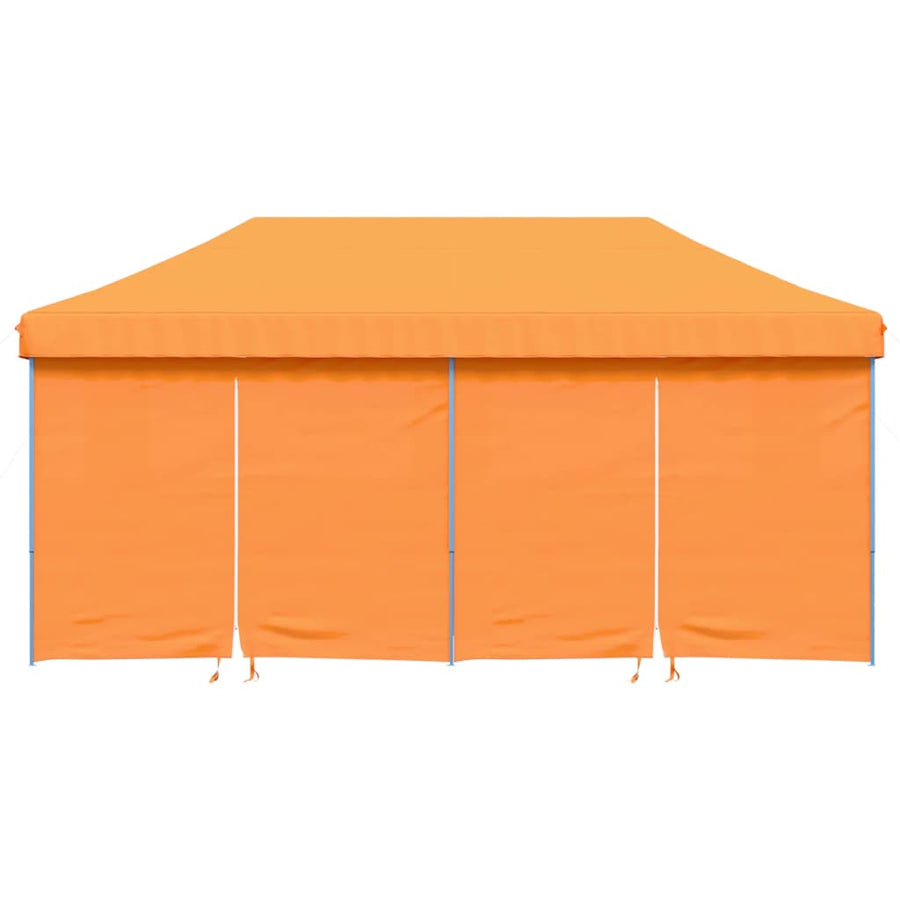 Partytent inklapbaar pop-up met 4 zijwanden oranje